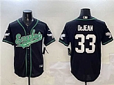 Men's Philadelphia Eagles #33 Cooper DeJean Black Cool Base Stitched Baseball Jersey Dzhi,baseball caps,new era cap wholesale,wholesale hats
